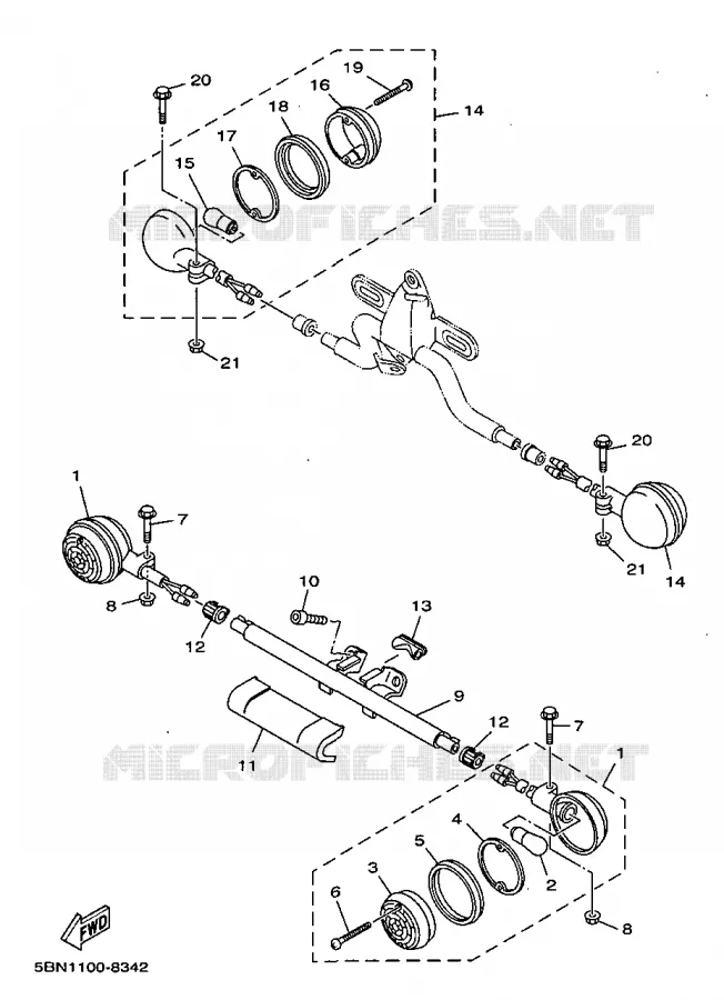CLIGNOTANT Yamaha MOTO 650 1999 DRAGSTAR  XVS650A