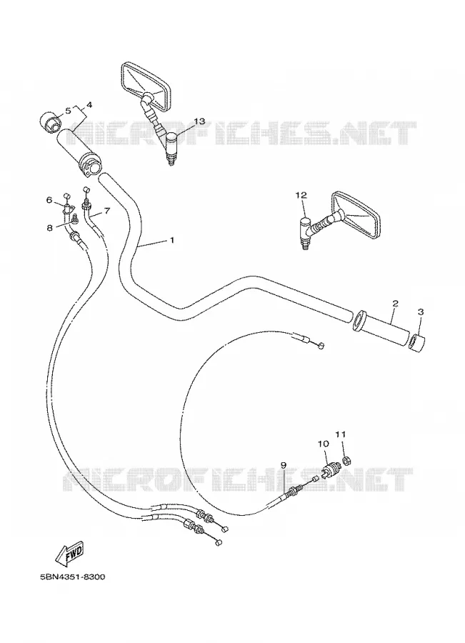 GUIDON ET CABLES Yamaha MOTO 650 2000 DRAGSTAR  XVS650A