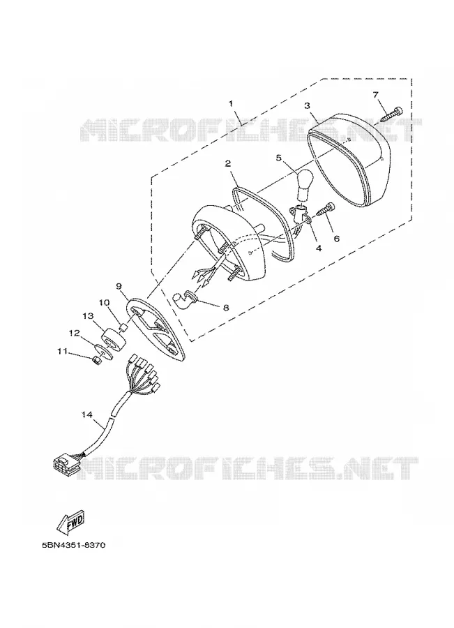 FEU ARRIERE Yamaha MOTO 650 2000 DRAGSTAR  XVS650A