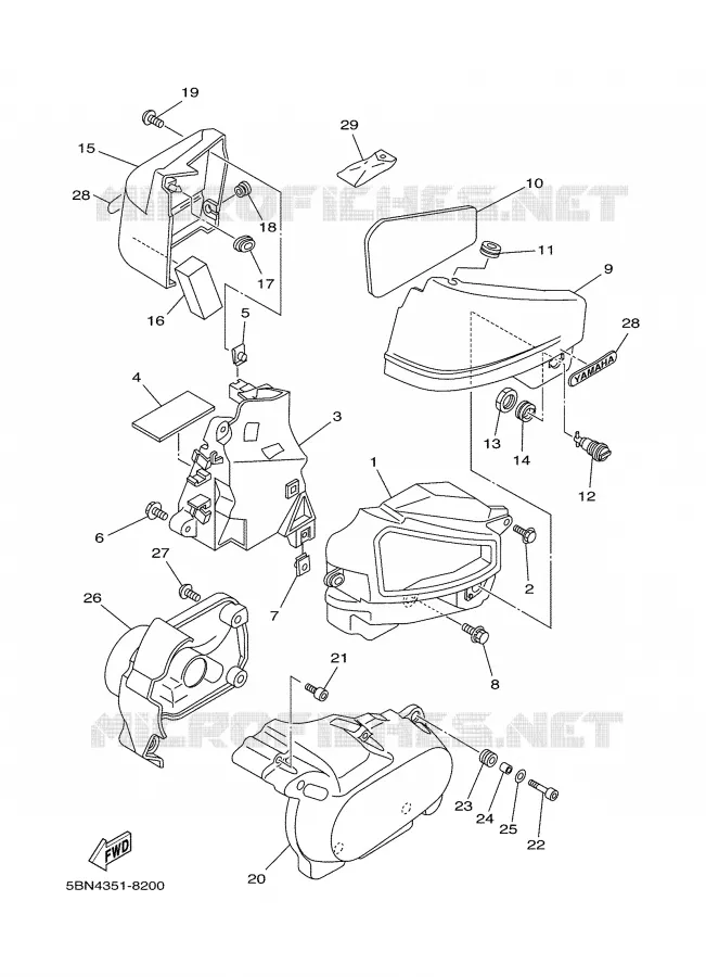 COUVERCLE LATERAL Yamaha MOTO 650 2000 DRAGSTAR  XVS650A