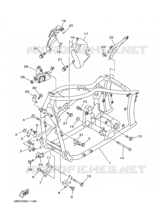 CADRE Yamaha MOTO 650 2002 DRAGSTAR  XVS650A