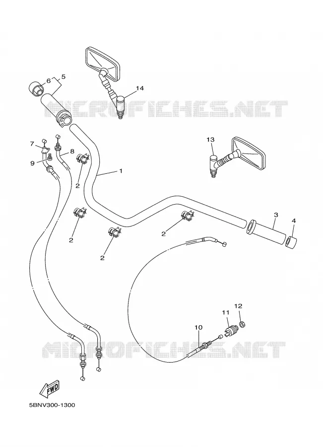 GUIDON ET CABLES Yamaha MOTO 650 2002 DRAGSTAR  XVS650A
