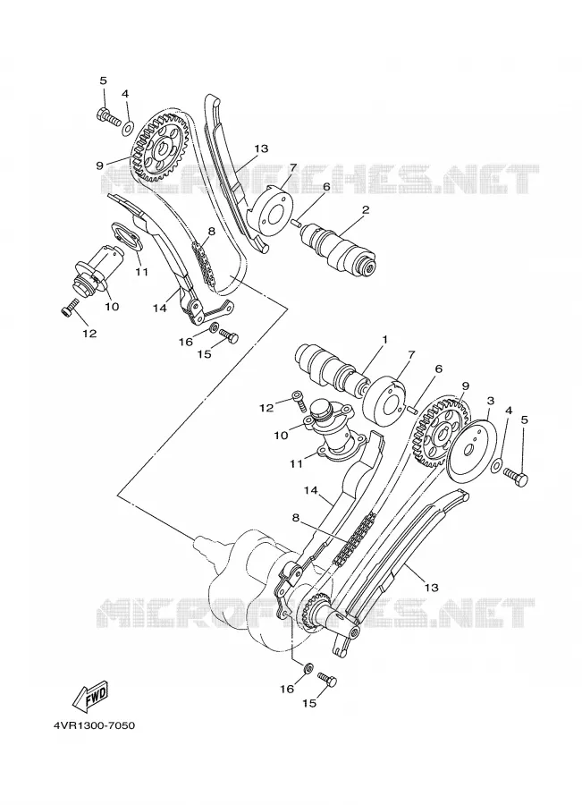 ARBRE A CAMES / CHAINE DE DISTRIBUTION Yamaha MOTO 650 2006 DRAGSTAR  XVS650A