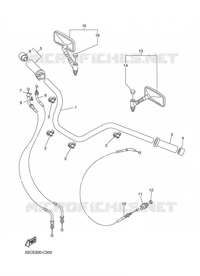 GUIDON ET CABLES Yamaha MOTO 650 2006 DRAGSTAR  XVS650A
