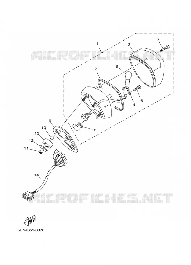 FEU ARRIERE Yamaha MOTO 650 1999 DRAGSTAR  XVS650A