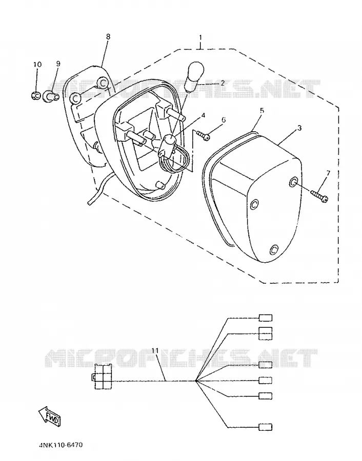 FEU ARRIERE Yamaha MOTO 1300 1997 ROYALSTAR  XVZ1300A