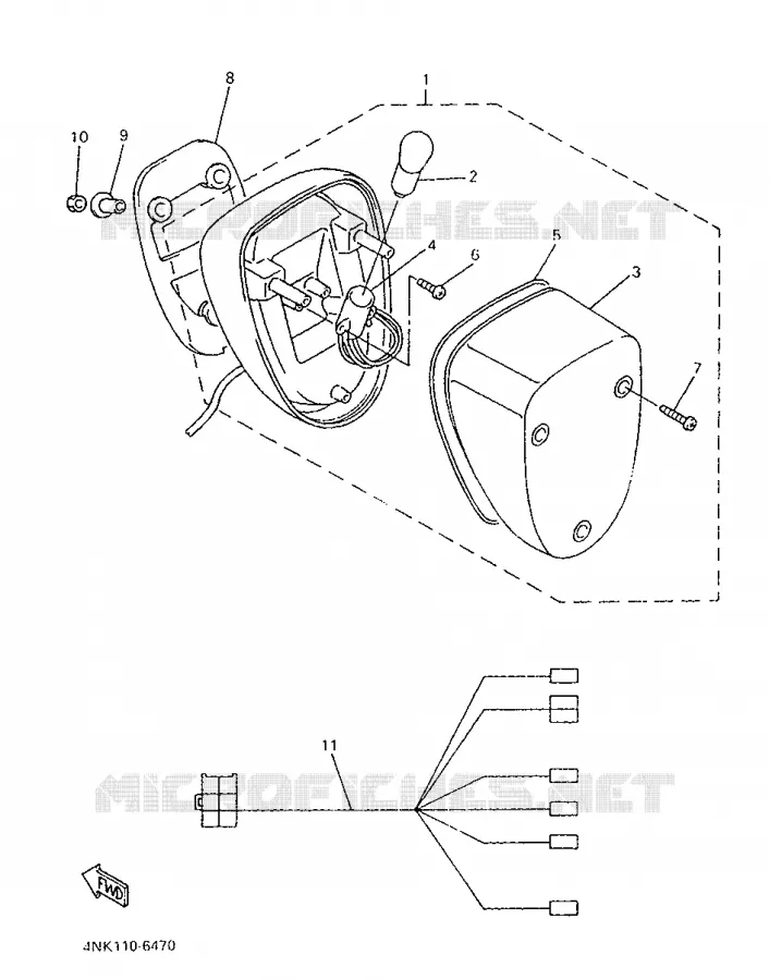 FEU ARRIERE Yamaha MOTO 1300 1997 ROYALSTAR  XVZ1300A