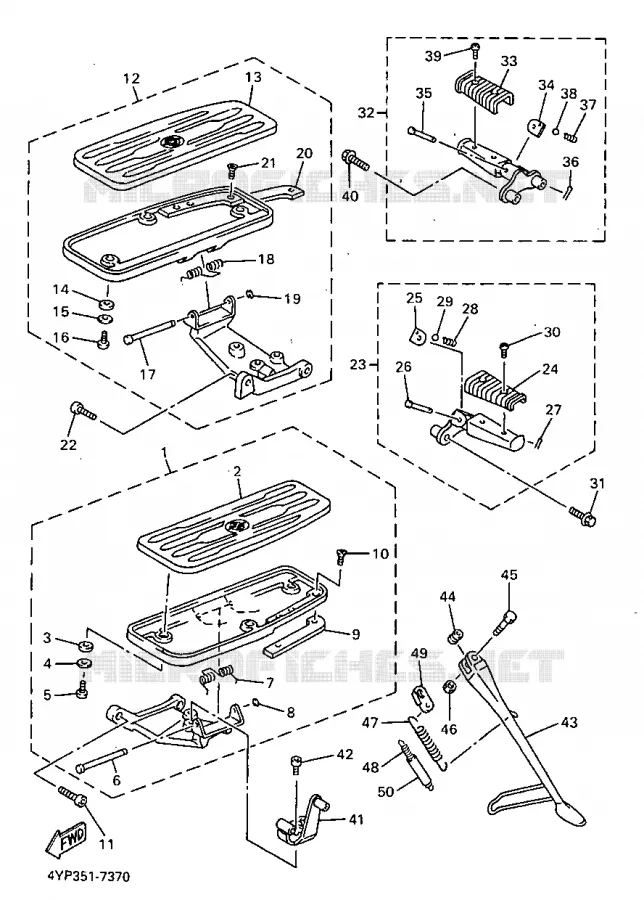 SUPPORT / REPOSE PIEDS Yamaha MOTO 1300 1997 ROYALSTAR  XVZ1300A