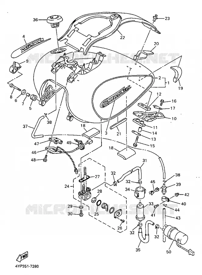 RESERVOIR A ESSENCE Yamaha MOTO 1300 1998 ROYALSTAR  XVZ1300A