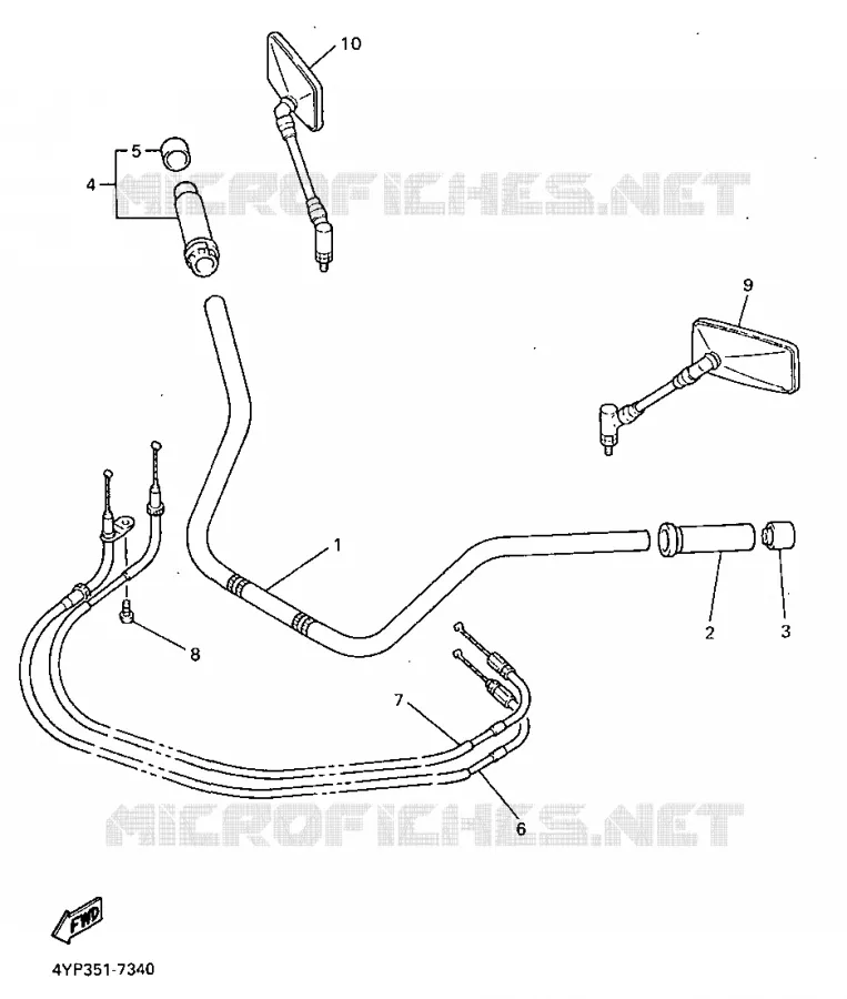GUIDON ET CABLES Yamaha MOTO 1300 1998 ROYALSTAR  XVZ1300A