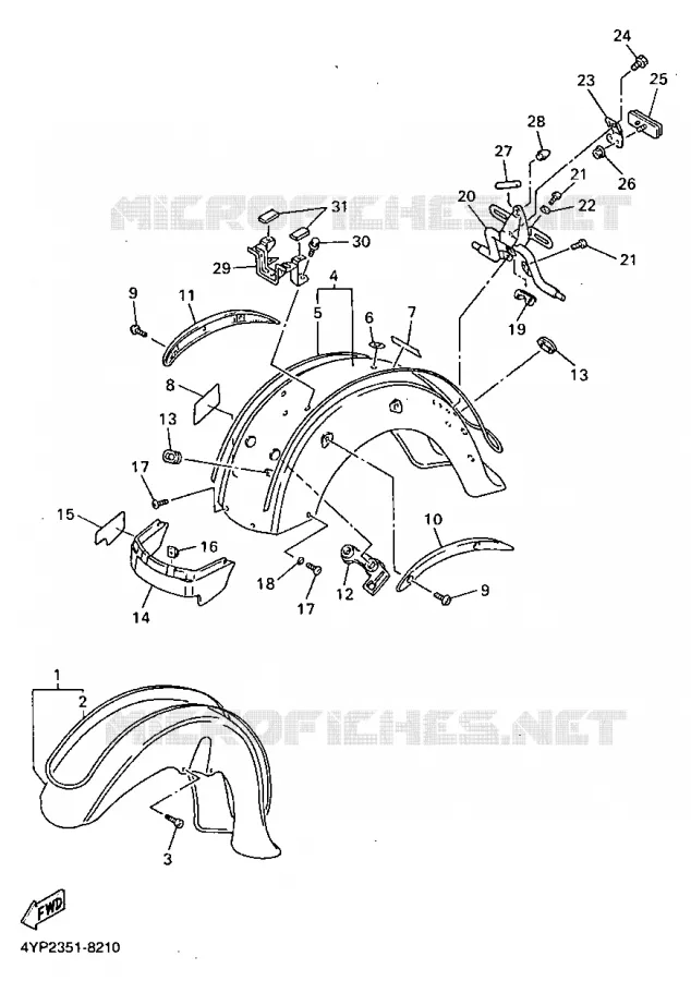 GARDE BOUE Yamaha MOTO 1300 1998 ROYALSTAR  XVZ1300A