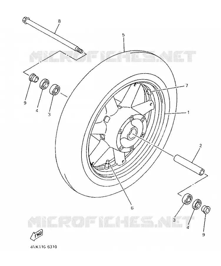 ROUE AVANT Yamaha MOTO 1300 1998 ROYALSTAR  XVZ1300A