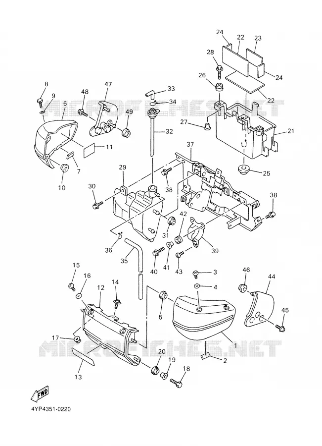 COUVERCLE LATERAL Yamaha MOTO 1300 2000 ROYALSTAR  XVZ1300A