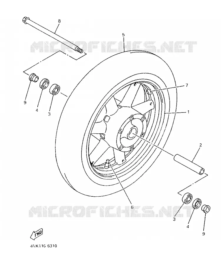 ROUE AVANT Yamaha MOTO 1300 1996 ROYALSTAR  XVZ13AH