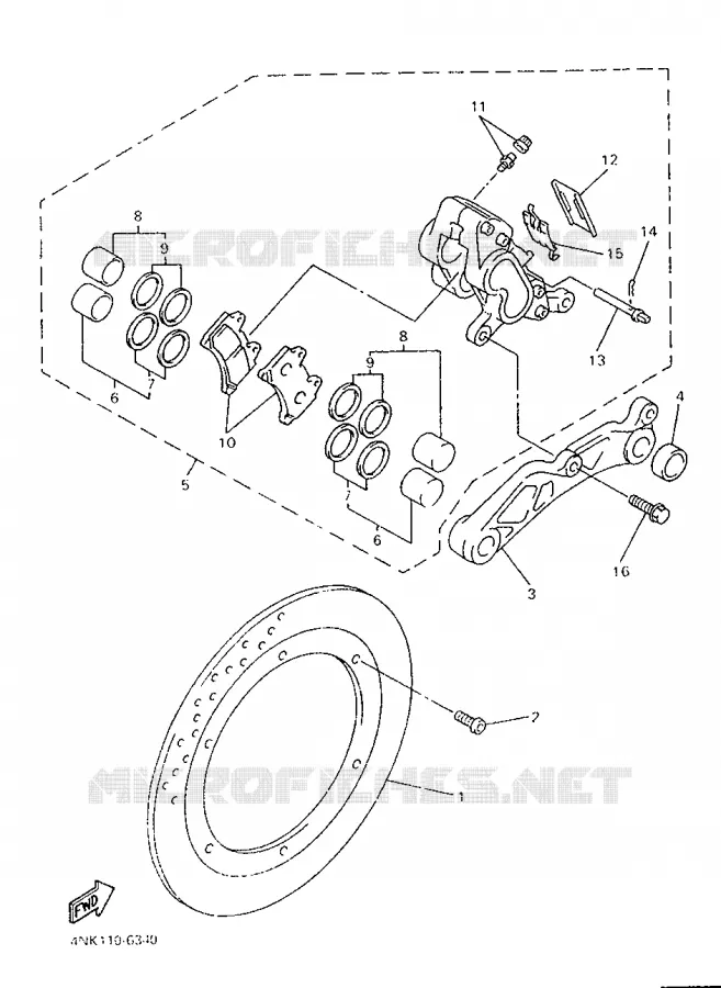 ETRIER DE FREIN ARRIERE Yamaha MOTO 1300 1996 ROYALSTAR  XVZ13ATHC