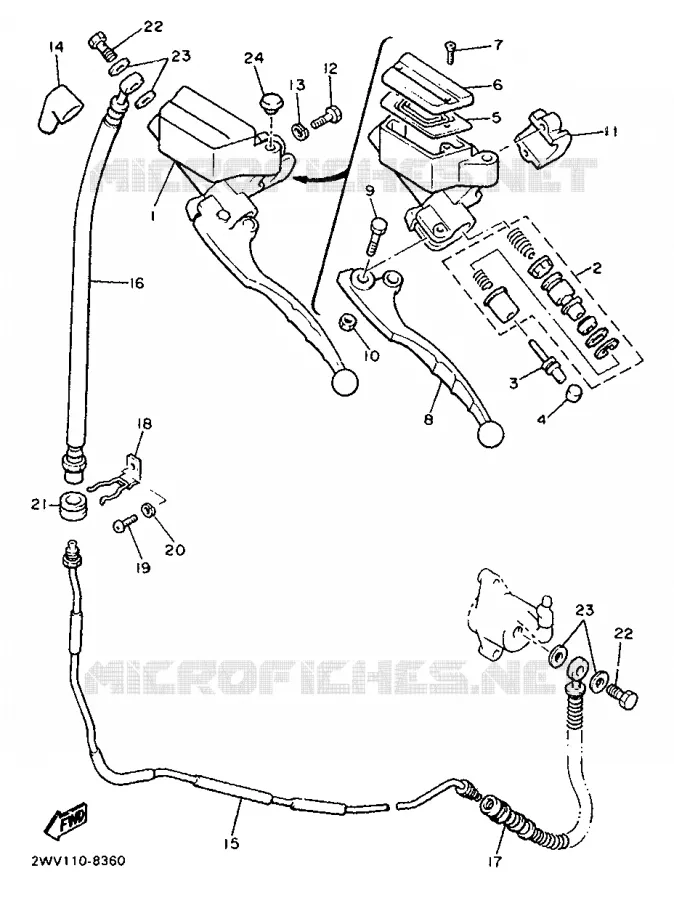 MAITRE CYLINDRE AVANT 2 Yamaha MOTO 1300 1990 ROYALE VENTURE  XVZ13TD