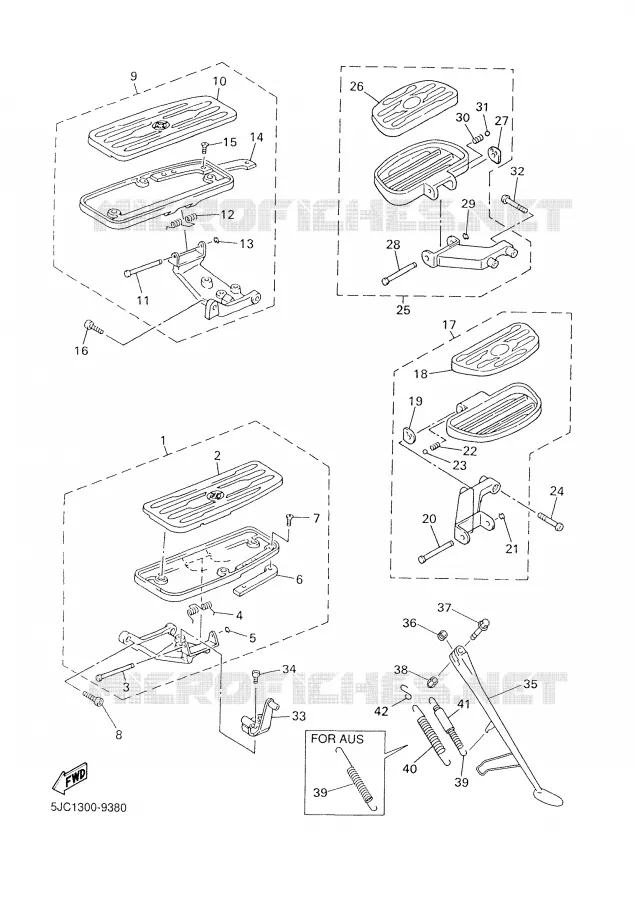SUPPORT / REPOSE PIEDS Yamaha MOTO 1300 1999 ROYALSTAR  XVZ13TFL