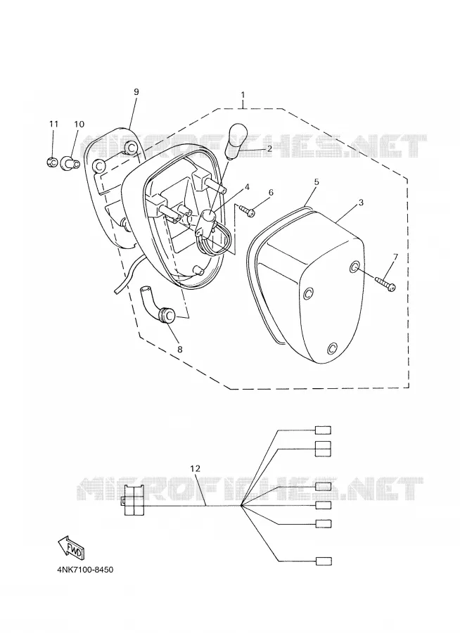 FEU ARRIERE Yamaha MOTO 1300 1999 ROYALSTAR  XVZ13TFL