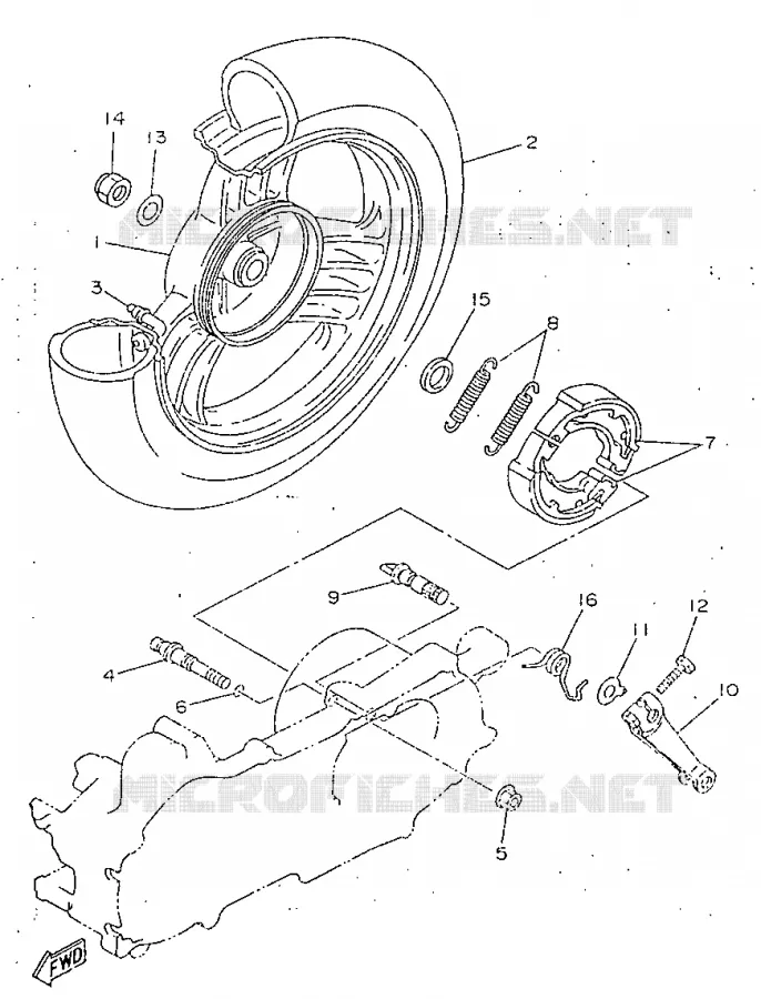 ROUE ARRIERE Yamaha SCOOTER 50 1995 YA  YA50R
