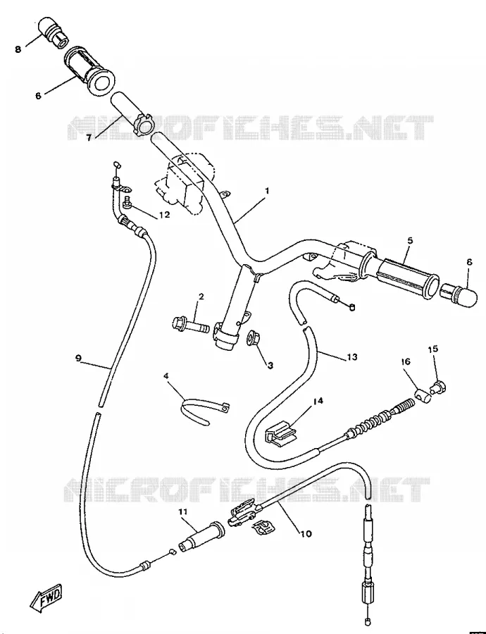 GUIDON ET CABLES Yamaha SCOOTER 50 1996 YA  YA50R