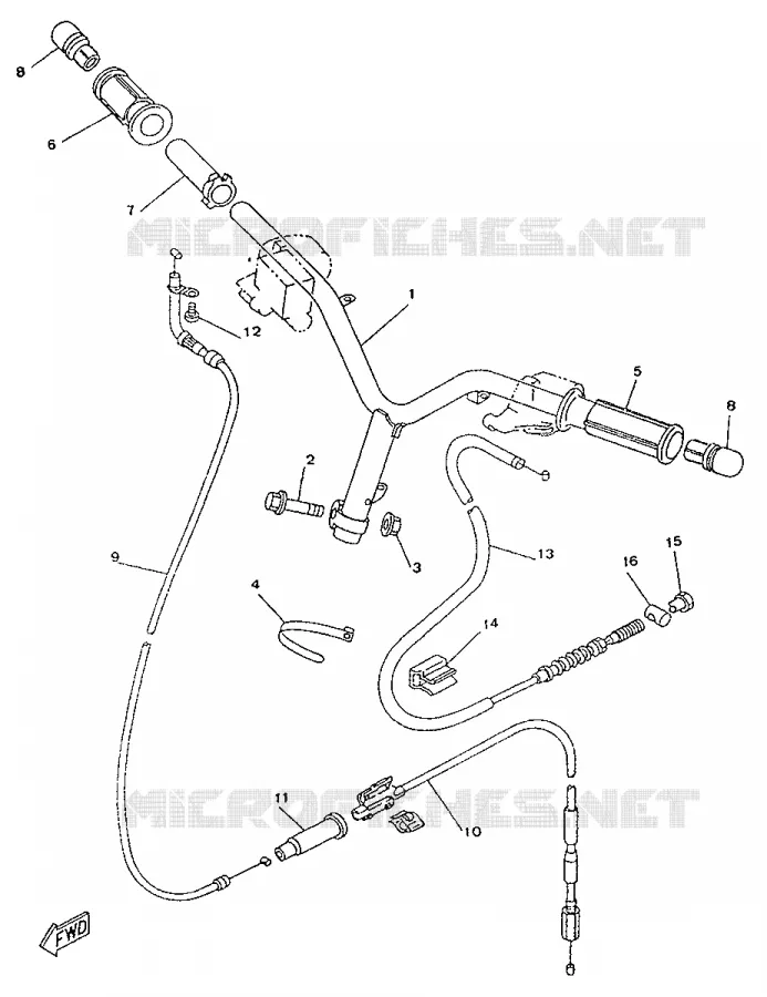 GUIDON ET CABLES Yamaha SCOOTER 50 1996 YA  YA50R