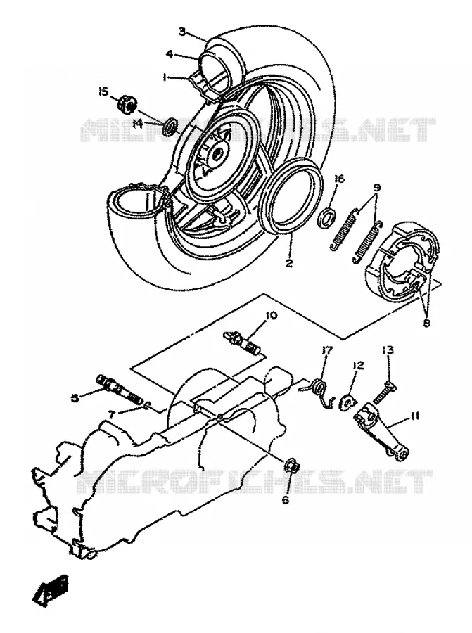 ROUE ARRIERE Yamaha SCOOTER 50 1995 YA  YA50R AXIS