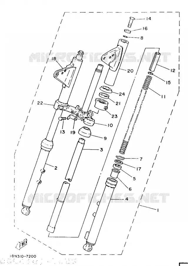 FOURCHE Yamaha MOTO 100 1987 YB  YB100