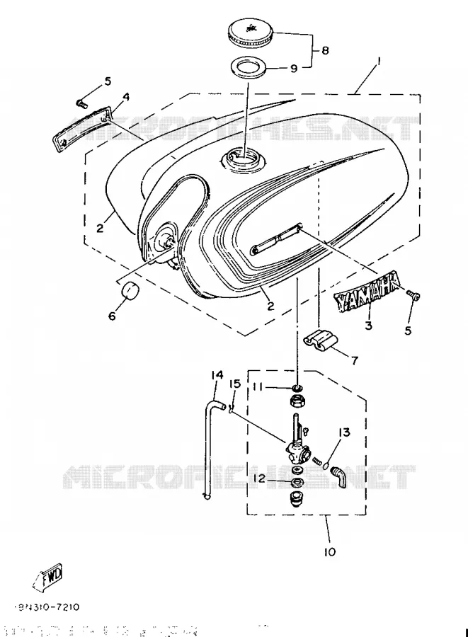 RESERVOIR A ESSENCE Yamaha MOTO 100 1987 YB  YB100
