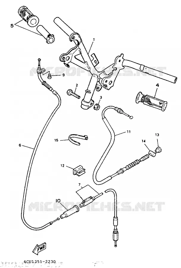 GUIDON ET CABLES Yamaha SCOOTER 50 1992 EVOLIS  YE50