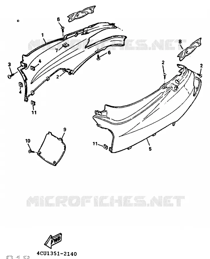 CACHE LATERAL - RESERVOIR D'HUILE Yamaha SCOOTER 50 1993 EVOLIS  YE50