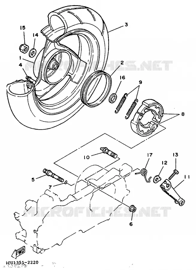 ROUE ARRIERE Yamaha SCOOTER 50 1993 EVOLIS  YE50