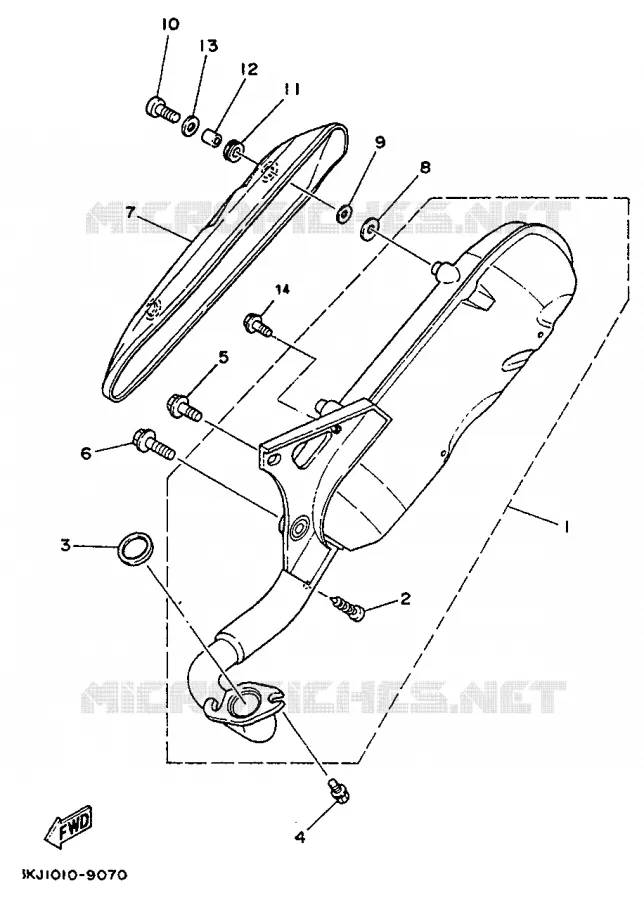 ECHAPPEMENT Yamaha SCOOTER 50 1993 EVOLIS  YE50