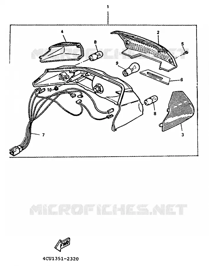 FEU ARRIERE Yamaha SCOOTER 50 1994 EVOLIS  YE50