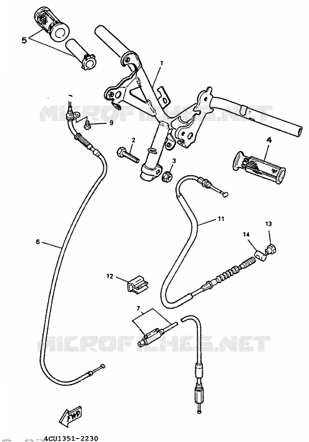 GUIDON ET CABLES Yamaha SCOOTER 50 1995 EVOLIS  YE50