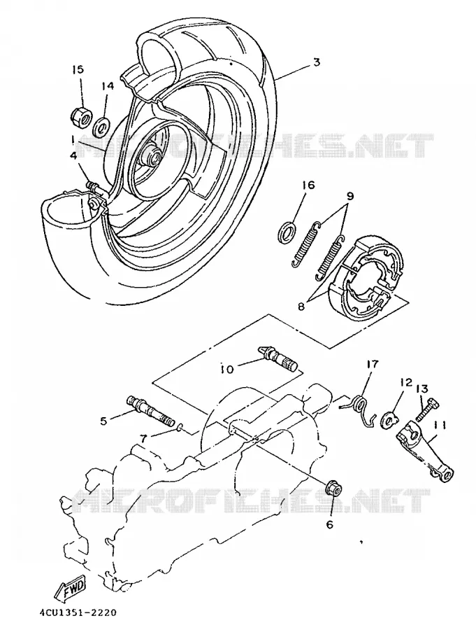 ROUE ARRIERE Yamaha SCOOTER 80 1995 ZEST  YE80