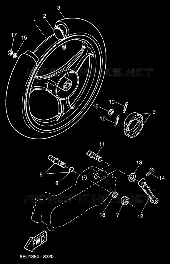 ROUE ARRIERE Yamaha SCOOTER 50 2000 FLIPPER  YH50
