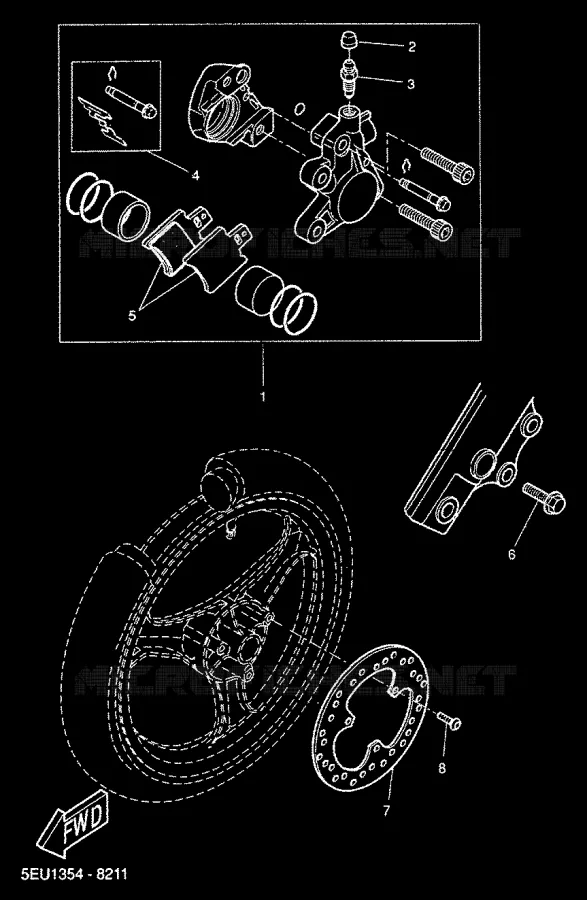 ETRIER DE FREIN AVANT Yamaha SCOOTER 50 2000 FLIPPER  YH50