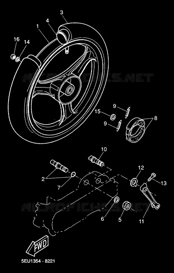 ROUE ARRIERE Yamaha SCOOTER 50 2000 FLIPPER  YH50