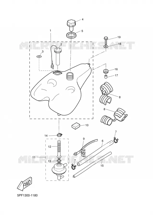 RESERVOIR A ESSENCE Yamaha SCOOTER 50 2002 FLIPPER  YH50