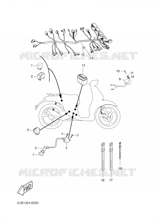 PARTIE ELECTRIQUE 2 Yamaha SCOOTER 50 2004 WHY  YH50