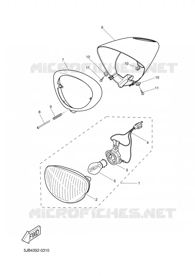 PHARE  Yamaha SCOOTER 50 2006 WHY  YH50