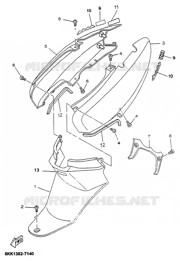 COUVERCLE LATERAL Yamaha SCOOTER 100 1999 YN  YN100