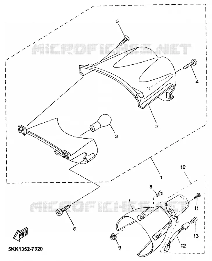 FEU ARRIERE Yamaha SCOOTER 100 1999 YN  YN100