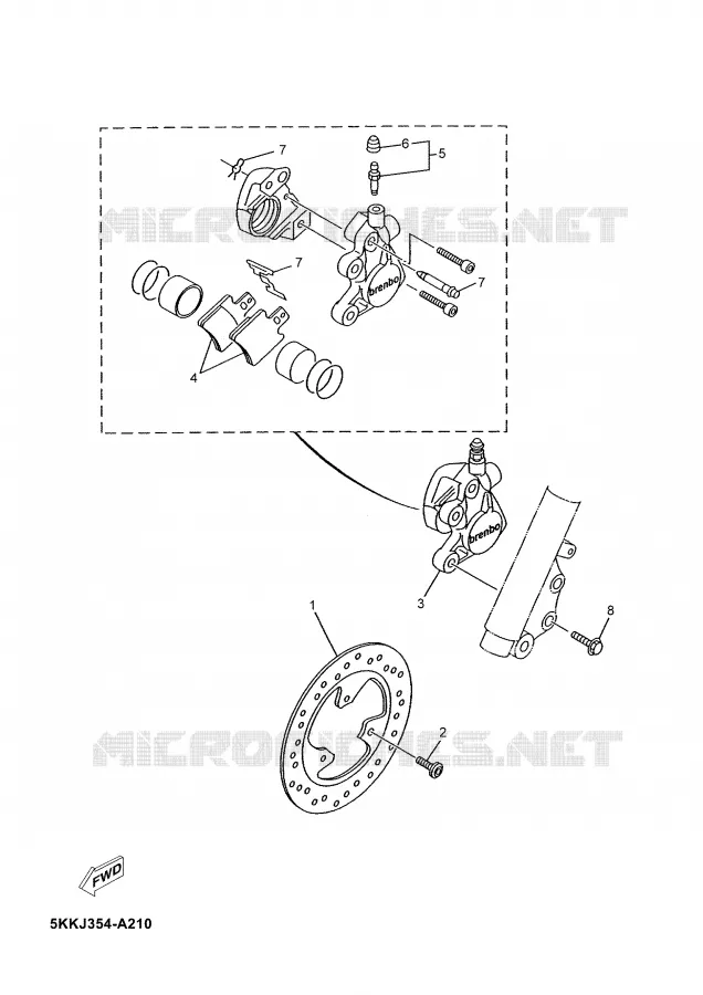 ETRIER DE FREIN AVANT Yamaha SCOOTER 100 2003 NEO'S  YN100
