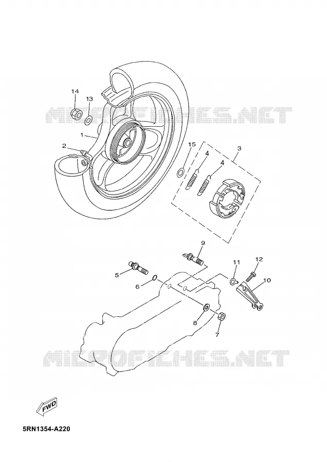 ROUE ARRIERE Yamaha SCOOTER 50 2002 YN  YN50