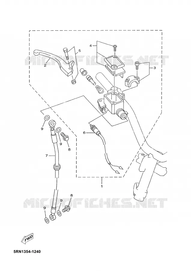 MAITRE CYLINDRE AVANT Yamaha SCOOTER 50 2002 YN  YN50