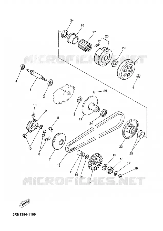 EMBRAYAGE DE DEMARREUR Yamaha SCOOTER 50 2005 NEO'S  YN50