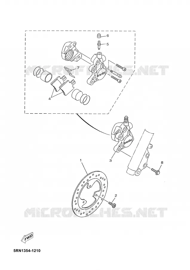ETRIER DE FREIN AVANT Yamaha SCOOTER 50 2002 YN  YN50,MOFFA