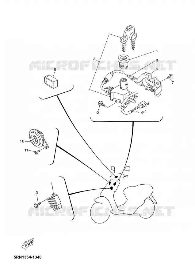 PARTIE ELECTRIQUE 1 Yamaha SCOOTER 50 2002 YN  YN50ALPINESTARS