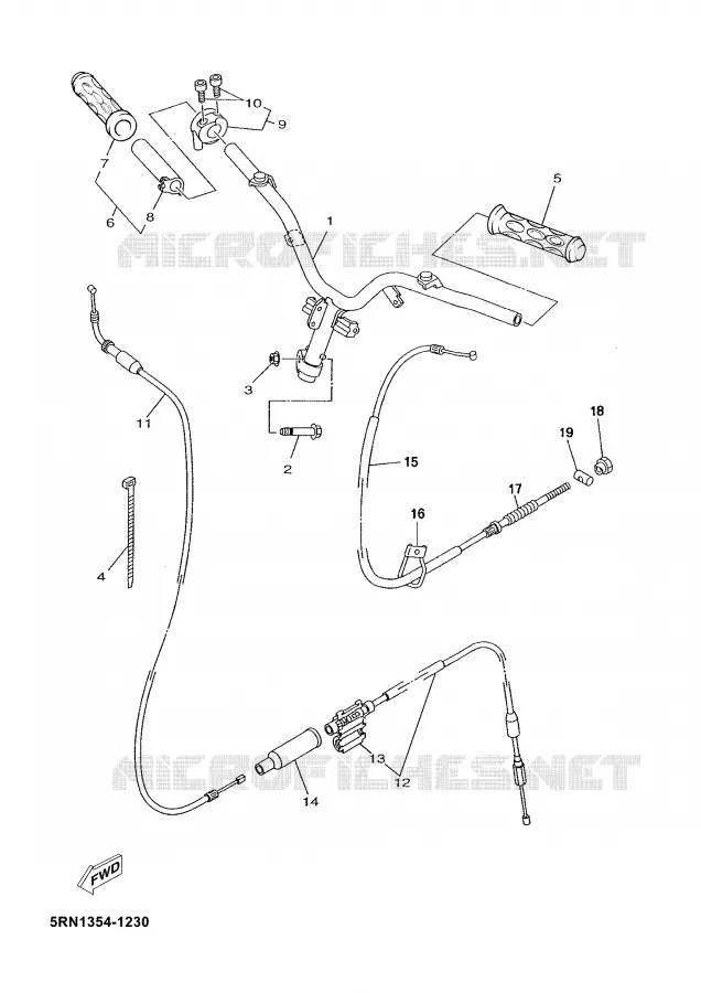 GUIDON ET CABLES Yamaha SCOOTER 50 2002 YN  YN50ALPINESTARS